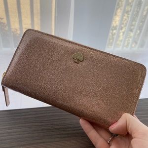 Kate Spade Rose Gold ZipAround Continental Wallet